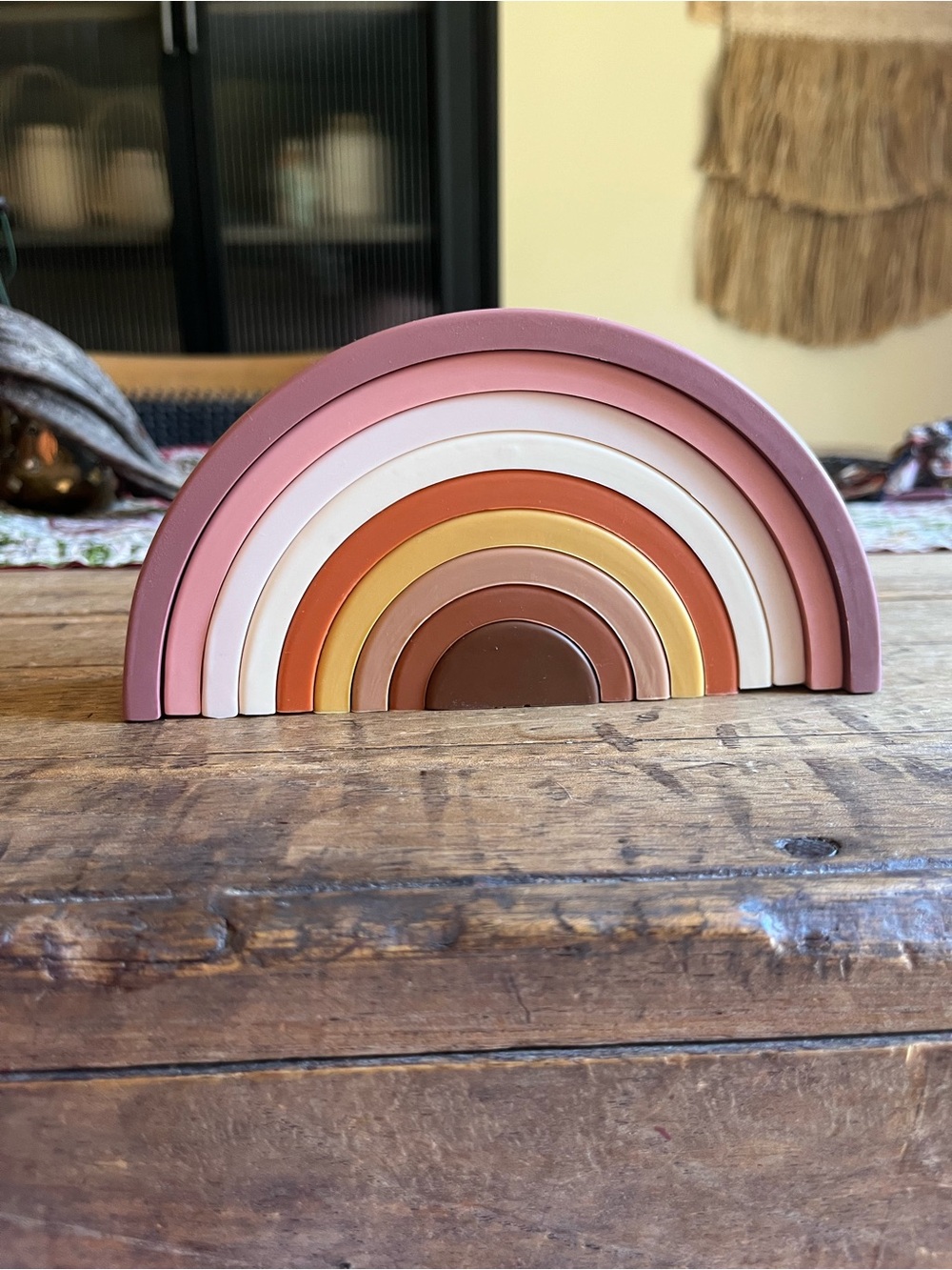 Neutral Earth Tone Stacking Rainbow Toy